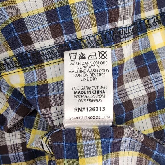 No Retreat Mens Multicolor Checkered Button Down Short Sleeve Shirt GUC- Size XL - Picture 8 of 12